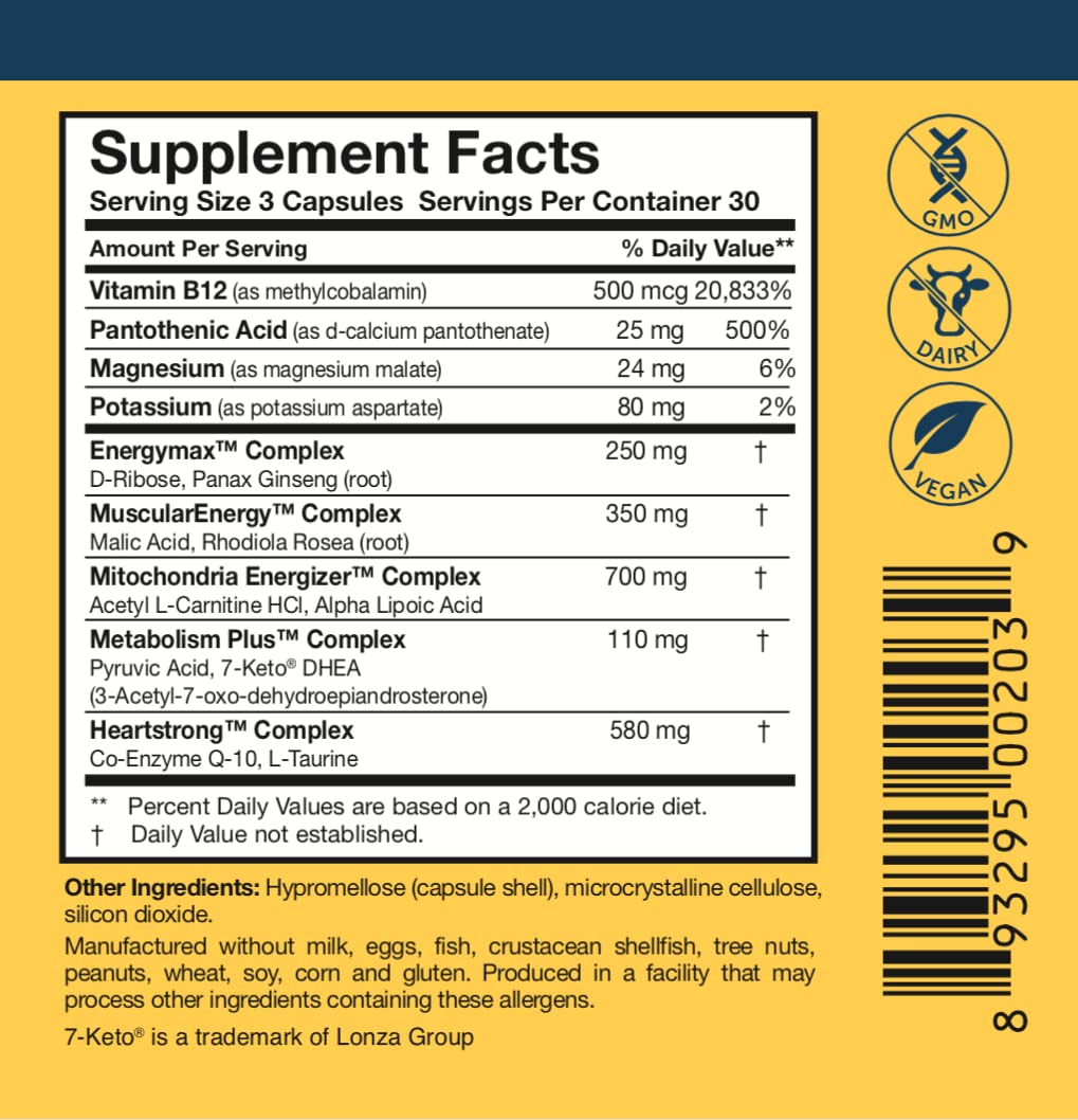 Researched Nutritionals Mens & Womens Vitamins - Optimized Energy Duo - Adrenal Support & Mitochondrial Supplements to Promote Optimal Cellular Energy - ATP 360 & Multi-Plex