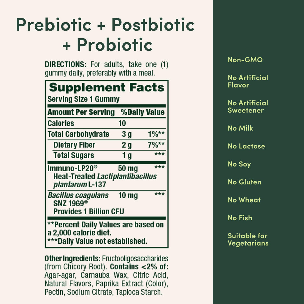 Nature’s Bounty Pre + Pro + Postbiotic Gummies for Digestive Health, Immune Support - Probiotic Gummies for Gut Health, Tropical Mango Flavor, 30 Ct (Pack of 2)