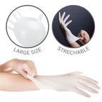SAFEGUARD Latex Powder Free Gloves, Large, 100 Count (Pack of 1),White