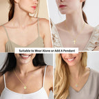Jewlpire 18K Gold Plated Chain Necklace for Women, 1mm Cable Chain 18K Gold Plated Chain for Women Sturdy & Shiny Women's Chains Necklaces, Necklace Chains 16 Inch