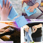 Longmann Window Cleaning Cloth, Glass Cloth, Cleaning Cloth, Streaks Schatches Free (Blue 4 Pack)