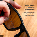 StickTite Lenses Medium 32mm (Single Pack) - Stick-on bifocal lenses - Instantly convert sunglasses into magnified, bifocal sunglasses. Reusable lenses (Clear (1 Pair), 1.5, Diopters)