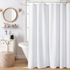 Dynamene Waffle Shower Curtain 256 GSM Heavy Duty Fabric 72"x72" White