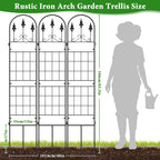 3 Packs Metal Garden Trellis for Climbing Plants (65.3'' x 40'') Rustproof Metal Garden Flower Rose Trellis, Outdoor Climbing Clematis Trellis Cucumbers Support for Courtyards Lawns