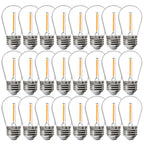 FLSNT 24 Pack LED S14 Replacement Light Bulbs, Shatterproof Waterproof 1W Outdoor String Light Bulbs, E26 Regular Base, 2200K Warm White, CRI80, Non-Dimmable