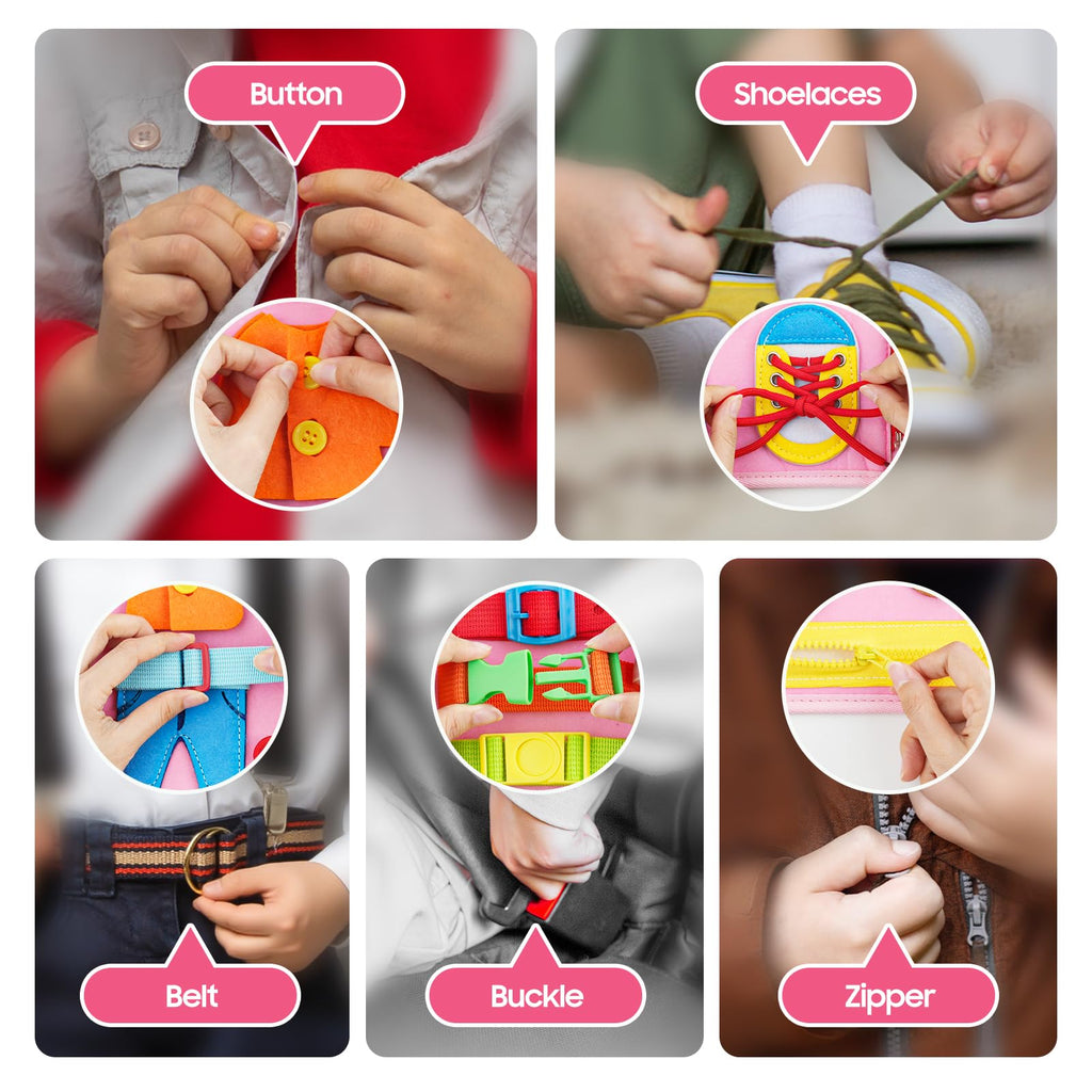 HumorPlay Busy Board Montessori Toys for Toddler Girl Gifts, Sensory Educational Busy Book for Toddlers, Christmas Birthday Gift for Toddler Girl Toys