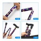 Walking Cane LIXIANG Cane for Man/Woman | Mobility & Daily Living Aids | 5-Level Height Adjustable Walking Stick | Comfortable Plastic T-Handle Purple Printing