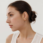 3 Pairs Black CZ Hoop Earrings for Women, Huggie Dangle Stud Set