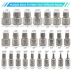 OSTTE 25Pcs Bolt Extractor Kit, Screw Extractor Set Hex Head, Multi-Spline Easy Out Bolt Extractor Tool, Removes Broken Stripped Screws Bolts, Cr-Mo