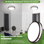 2-Pack 36W LED Ceiling Lights, 13inch Oil Rubbed Bronze Flush Mount Light Fixtures 3600LM 2700K/3000K/4000K/5000K/6500K Adjustable Ceiling Lights, Modern Dimmable Lighting for Kitchen Hallway Bathroom