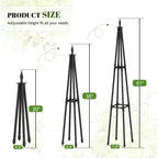 Alisisfores 4 FT Obelisk Trellis for Climbing Plants, Black