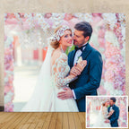 Giohotival 8x8ft Custom Backdrop Personalized Photo Backdrop with Picture Backdrop for Photography, Gift for Christmas, Birthday, Wedding, Graduation, Valentine's Day (96x96in)