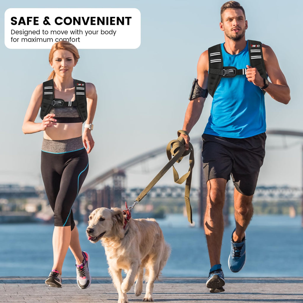 TB3C Weighted Vest Woman, 6 LB Womens Weight Vest for Walking, Strength Training Weight Vests for Men, Reflective Stripe Fitness Vest for Workout Running Jogging
