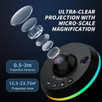 Ainael Galaxy Projector, Star Projector Home Planetarium with 1 Glass Projection Disc, 180° Rotatable Starry Sky Night Light with Meteor Effects & Light Strip for Bedroom, Kids & Adults Gift