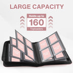 Toploader Binder, Holds 160 Toploaders, 100 Toploaders Included, 4-Pocket PU Cover Top Loader Binder for 3" x 4" Rigid Toploaders, Ringless Double-Sided Toploader Card Binder for TCG, Sport Cards