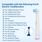 8pcs Interspace Toothbrush Heads, Compatible with Braun Oral B Electric Toothbrushes for Cleaning Crevices, Bridges and Implants.