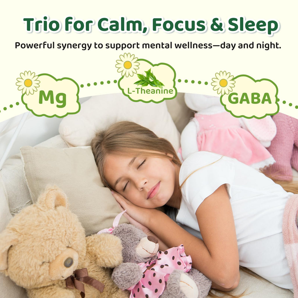 Liposomal GABA L-Theanine Drops for Kids - Liquid GABA Supplement with Magnesium, Chamomile, Lemon Balm & Vitamin B6 - Support Relaxation, Focus & Stress Relief for Kids & Adults - Pineapple Flavor