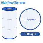 Cryspool® 08047 Filter Compatible with CCX1000RE (CC 1000E), XStream CC1000RE, PXST100, C-8311, FC-1285, 100 Sq. Ft Pool Filter Cartridge, L×OD: 17-3/8"× 8-15/16”, 1 Pack
