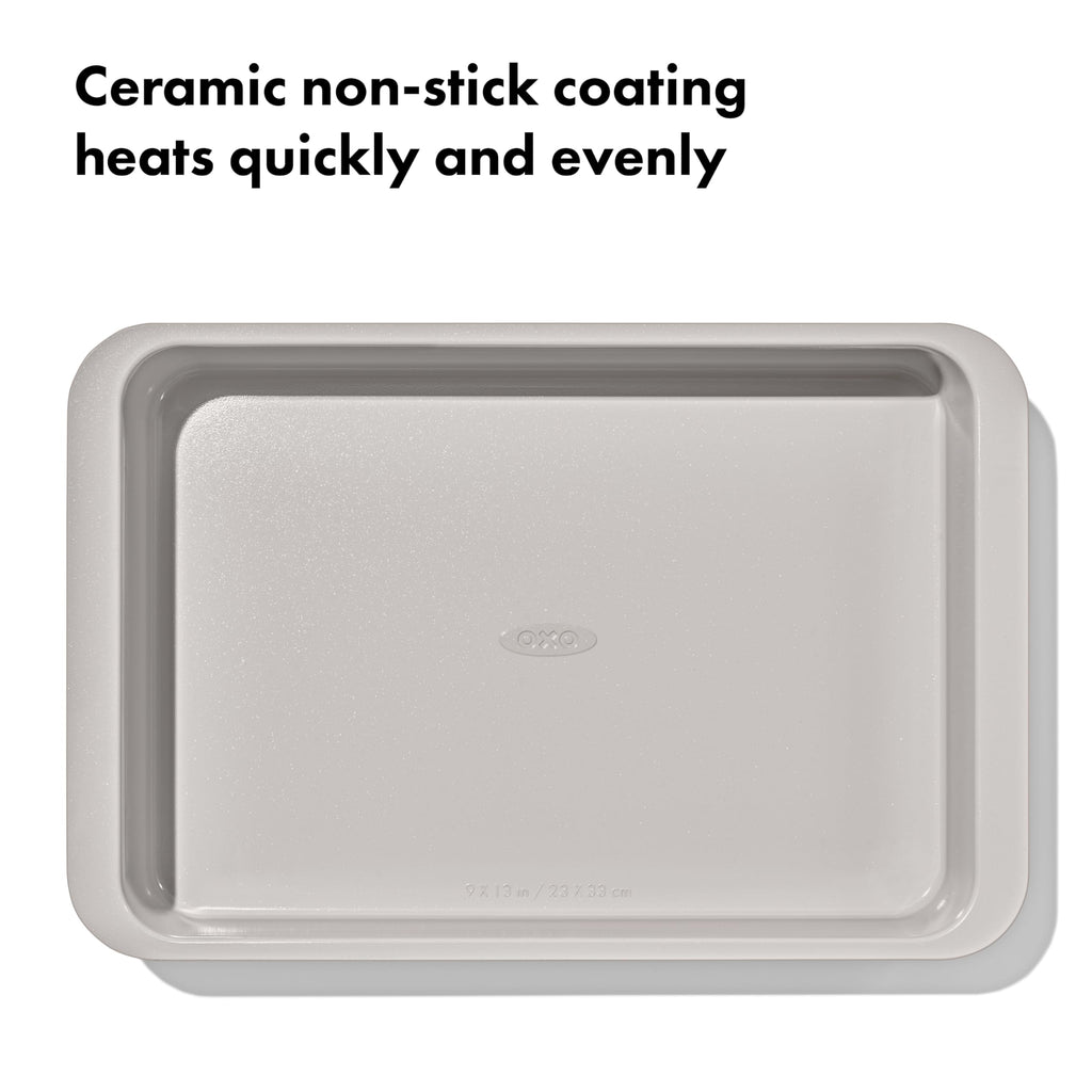 OXO Good Grips Non-Stick Pro Ceramic Coated Metal Bakeware 9” x 13” Cake Pan – Biscuit