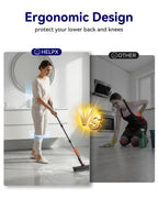 HelpX Small Floor Scrub Brush with Length Adjustable Long Handle, 3 in 1 Heavy-Duty Stiff Bristle Scrubber Brush with Squeegee and Tweezer for Cleaning Bathroom, Tile, Deck, Patio, Garage and Kitchen