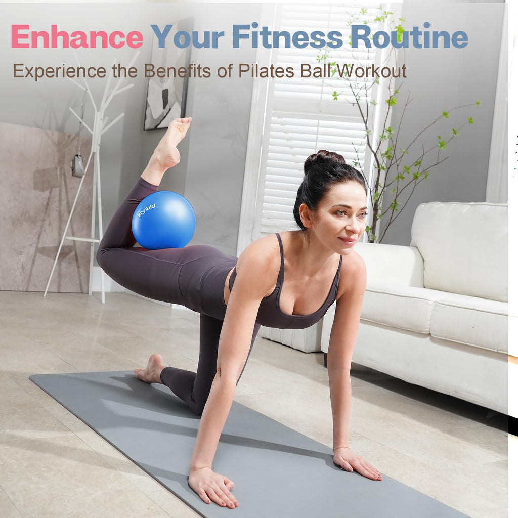 kisnbld Small Exercise Ball, 9 Inch Mini Pilates Ball, Anti Burst and Slip Resistant Mini Yoga Ball for Stability, Fitness, Physical Therapy, Stretching & Core Strength Workout at Home Gym & Office
