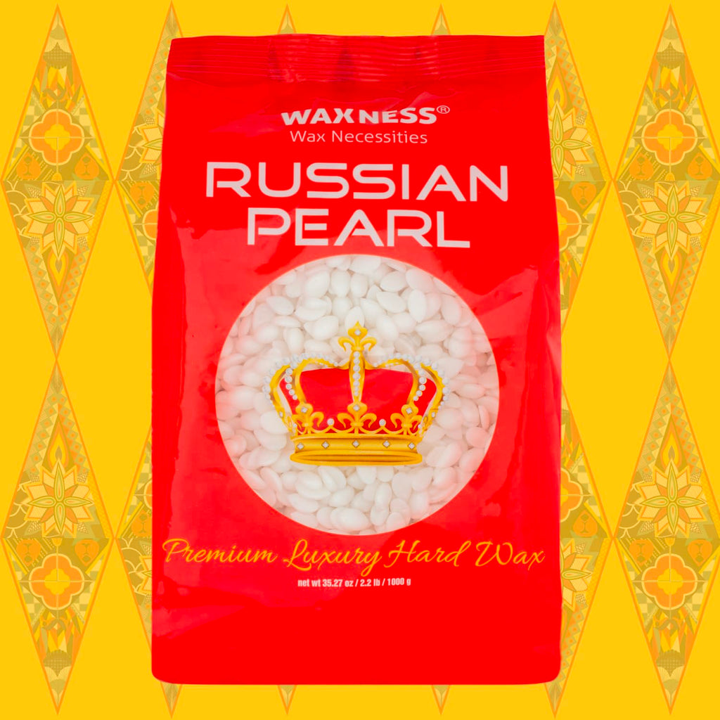 Waxness Russian Pearl Hard Wax Beads 2.2 lb (1 kg) – Rosin-Free Stripless Hard Wax with Creamy Texture and Skin Visibility, Professional Use – Made in Italy