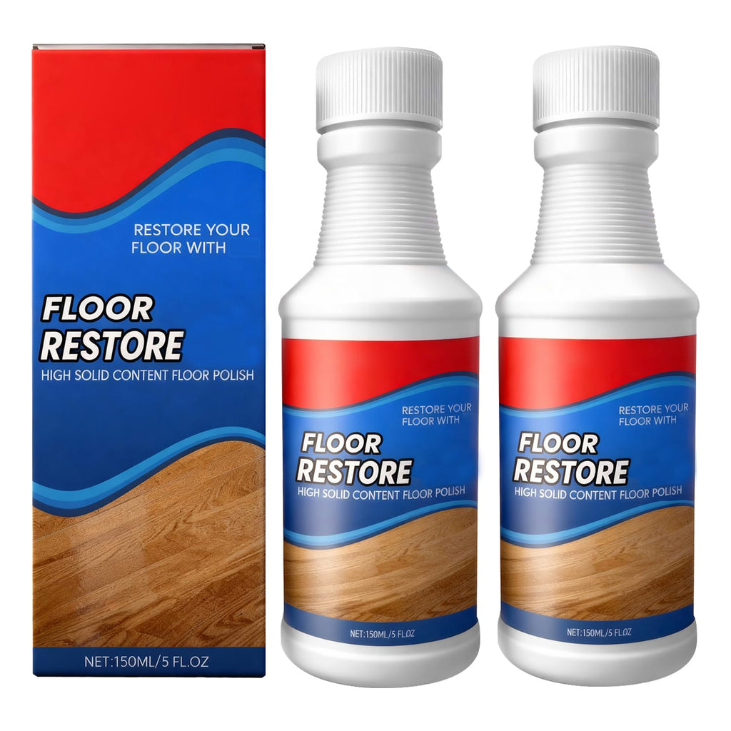 Flaurix 2Pcs Floor Restore Cleaner & Polish,High Solid Content Floor Polish For Shine Renewal & Protective Layer,Helps Conceal Small Scratches,Quick-Drying Protective Finish For Tile,Shine Wood-300ml