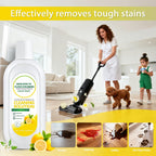 QKLYXEN Floor Cleaning Solution Compatible with Tineco – Lemon Floor Cleaner – Long-Lasting, Zesty Scent – For All Cordless Wet/Dry Vacuum Mop Cleaner & Robot Vacuums with Mopping (2 Bottle)
