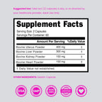 Beef Organ Supplement for Women - Grass Fed Beef Liver, Heart, Kidney & Uterus 1000mg Per Serving - Support Women's Energy & Overall Health - Third Party Tested & Non GMO - USA Made (120 Capsules)