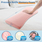 vamorry Poufs Lumbar Support Pillow for Bed Relief Back Pain: Lower Back Pillow for Sleeping - Memory Foam Waist Pillow - Back Wedge Bolster Pillow for Side, Back&Stomach Sleepers - Bed Rest Pillow