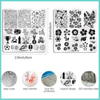 Biutee Nail Stamping Plates Set 15PCS Nail Stamping Kit with Nail Stamper