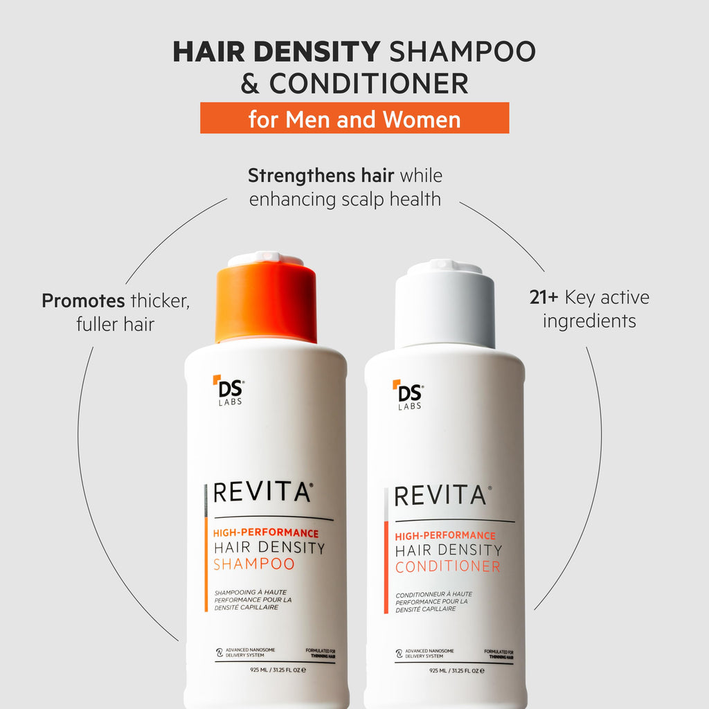 DS Labs For Men & Women Revita Shampoo & Conditioner Kit - Two-Step Scalp Care System for Fuller-Looking, Volumized Hair, Lightweight Hydration, Sulfate & Silicone Free, Color Safe, 925 mL