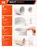10 Pcs 1-1/2 Inch PVC End Cap Fittings, SCH40 PVC Pipe Caps for 1.90 in OD Pipe, Heavy Duty White Socket Pipe End Caps for Plumbing, Irrigation, DIY Furniture & Garden Frames