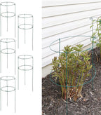 MTB Supply 5 Pack 36" x 18" Peony Double Ring Plant Support,Plant Support Stakes for Tomatoes Peony Lily Rose Plant Support Rings Peony Cages for Outdoor Plants Flowers Vegetables