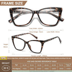 LKEYE Oversized Reading Glasses For Women Cat Eye Computer Blue Light Blocking Reader Stylish Ladies Designer Fashion Large Unbreakable Eyeglasses 2pack Black Leopard LK6042 + 1.50 x