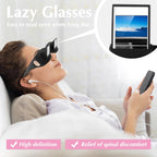 Beiskll Lazy Glasses - Horizontal Reading Prism Glasses, 2 Pack Bed Lie Down Reading & Watching TV Spectacles, Unisex Lightweight Periscope Eyewear（Black+Pink）