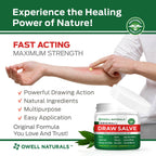 OWELL Naturals Drawing Salve Ointment for Boil & Cyst Removal, Deep Ingrown Hair, Splinter Remover, Bug Spider Bites, Bee Sting, Mosquito Itching, Poison Ivy
