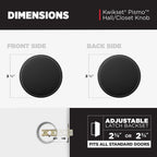 Kwikset Pismo Interior Passage Door Knob, Handle For Closet and Hallway Doors, Non-Locking Doorknob in Matte Black, with Microban Protection