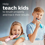 Philips Sonicare for Kids 3+ Bluetooth Connected Rechargeable Electric Power Toothbrush, Interactive for Better Brushing, Turquoise, HX6321/02