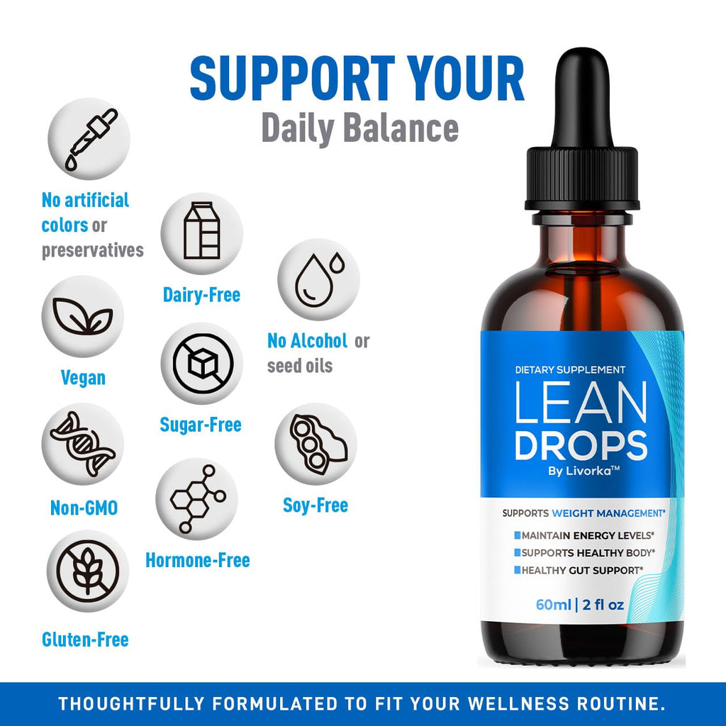 (3 Pack) Lean Drops – LeanDrops Liquid Formula, Original Lean Drops Supplement All Natural Premium Advanced Formula, Leandrops Support for Overall Wellness and Support Health, 3 Bottles for 3 Months