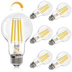 Energetic Dimmable A19 LED Edison Light Bulb, 12W Equivalent 100W, 1600LM High Brightness, 3000K Warm White, Clear Antique LED Filament Bulb for Home, Bathroom, E26 Standard Base, 6-Pack