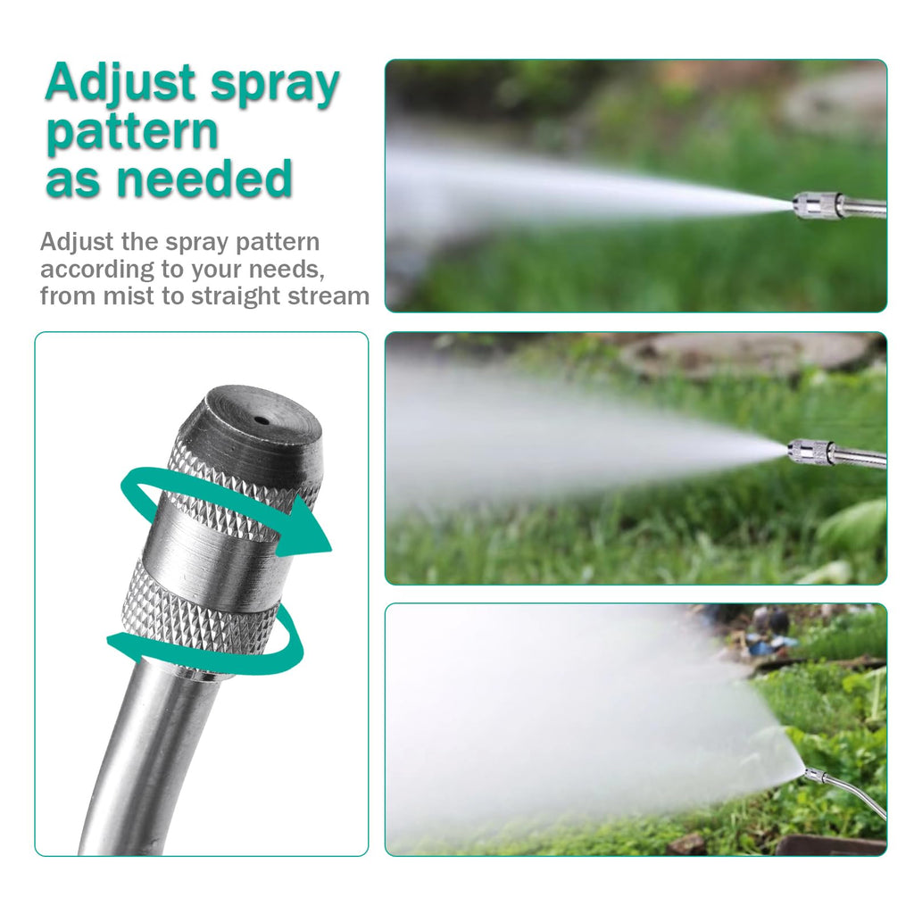 VANPET All Metal Sprayer Wand,1/4" & 3/8" & 1/2" Hose Fittings Sprayer Wand Replacement, Stainless Steel Sprayer Wand with Shut off Valve & 2 Hose Clamps (29 Inches Sprayer Wand)