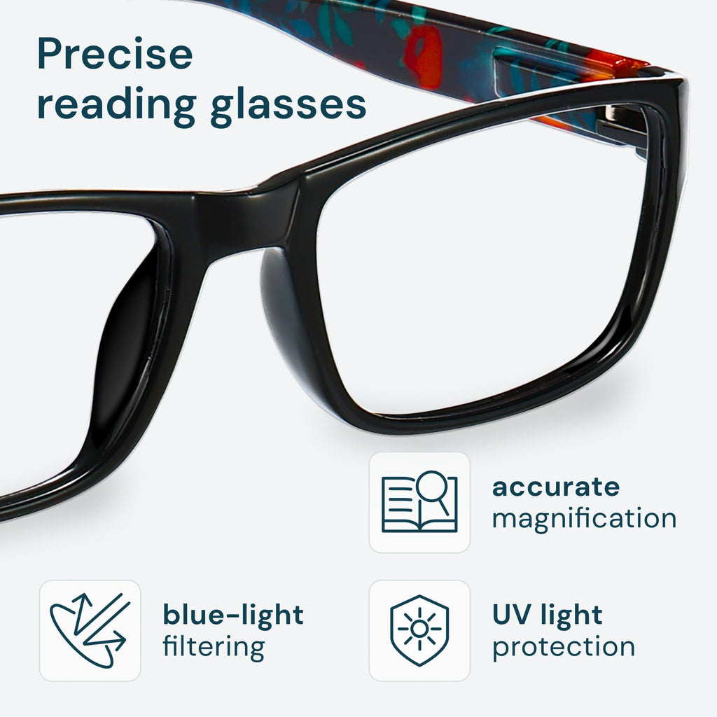 Gaoye 1.5 Professional Reading Glasses for All Day - Computer Readers with Blue Light Protection - Value Pack
