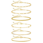 DEARMAY 14K Gold Plated Anklets for Women