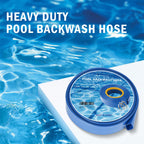 HOMNUTS Pool Backwash Hose 2 IN x 100 FT Blue Pool Pipes with Two Stainless Steel Clamps for Swimming Pool, Garden, Water Transfer