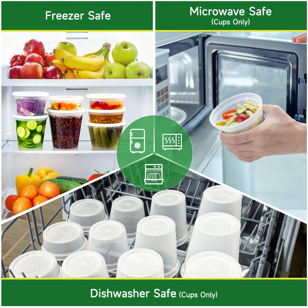Dealusy 50 Set 16 oz Deli Containers with Lids