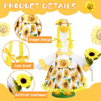 JcHrmers Sunflower Goose Outfit Sunflower Dress and Straw Hat Porch Goose Clothes Fits 23" Cement or Plastic Goose Statue for Spring Summer Outdoor Garden Lawn Yard Patio Decor