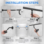 MUTVKA Dual Shower Head for Couples - High Pressure Adjustable Two Showerhead System with 4 Spray Modes, Easy Installation & Anti-Leak Design, Perfect for Two-Person Bathrooms (Black)