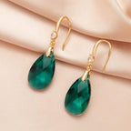 EVEVIC Austrian Crystal Teardrop Drop Earrings for Women, French Hook