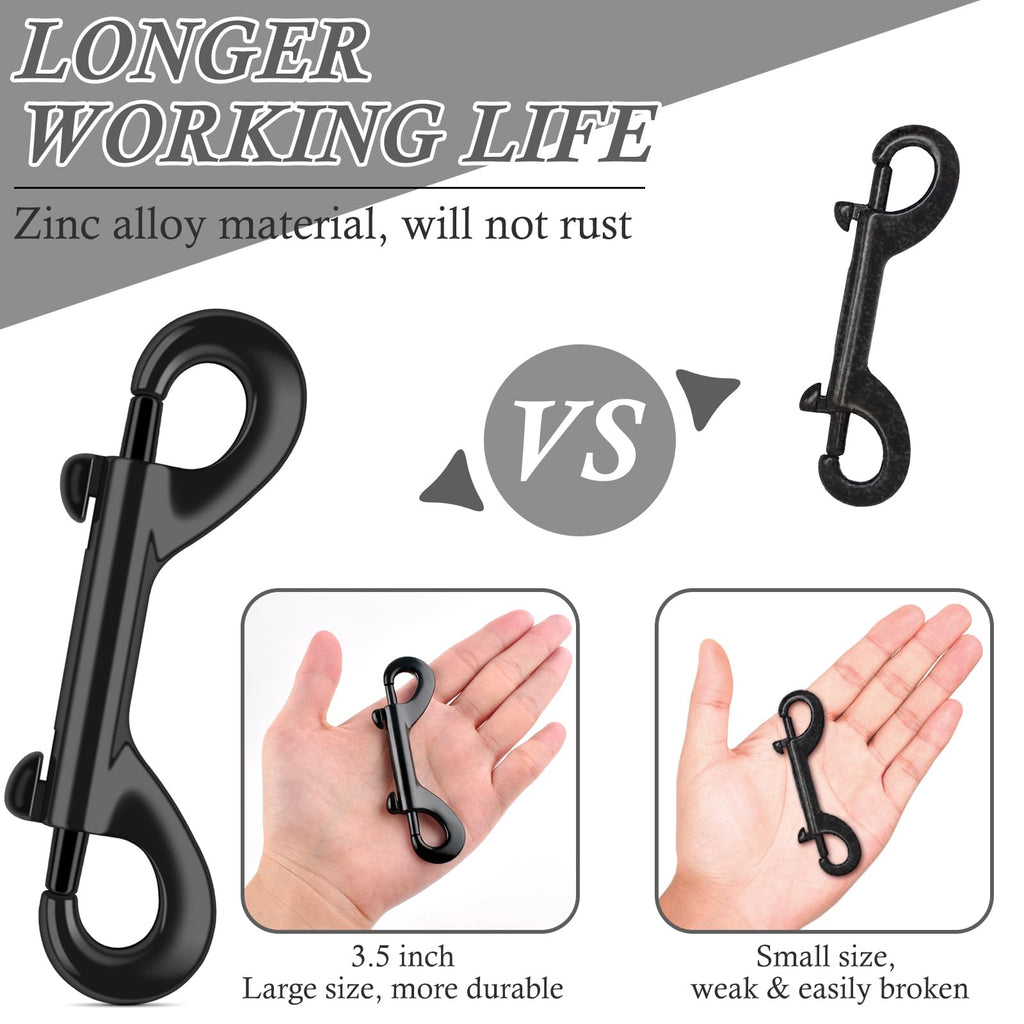 ERKOON 3.5 inch Double Ended Bolt Snaps Hooks 110lbs Load Capacity Zinc Alloy Double Sided Clips Heavy Duty Trigger Snap for Dogs Leashes/Water Bucket/Horse Feed/Hammocks (22 Pack)